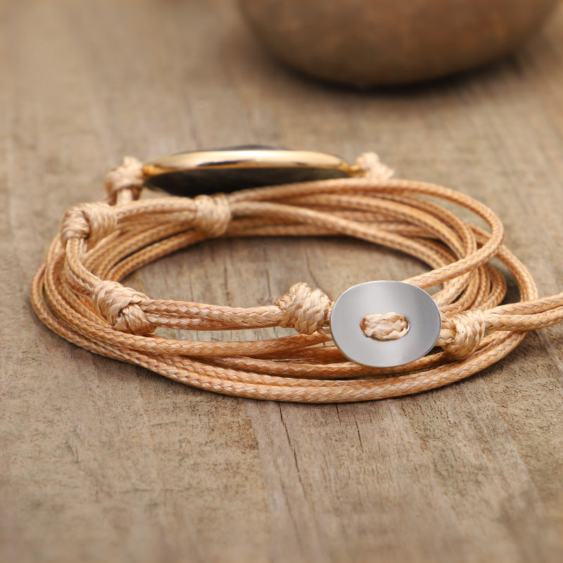 Labradorite  Hand-woven Wax Thread Bracelet