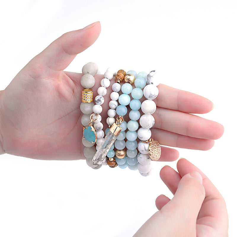 Natural stone bracelet set