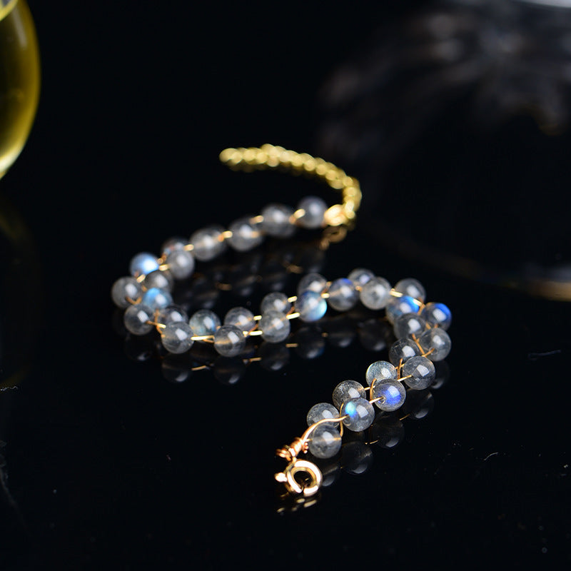 Natural Moonstone Bracelet In 14k Gold